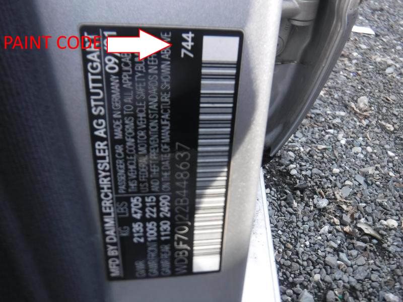 mercedes paint code location