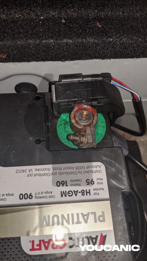 Loosen battery terminal