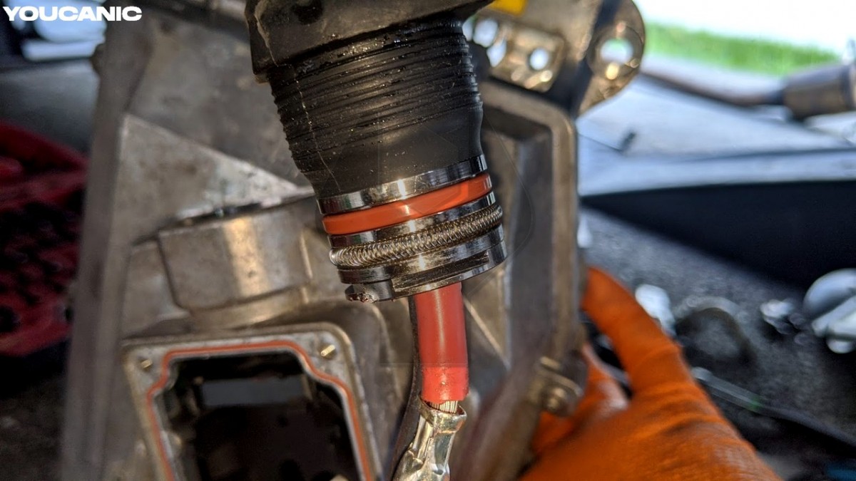 Damaged high voltage cable