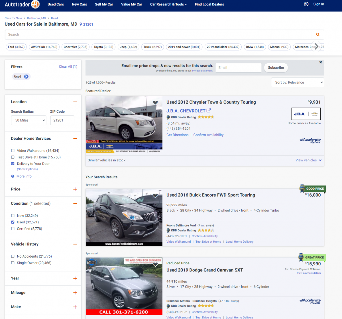 used cars on autotrader