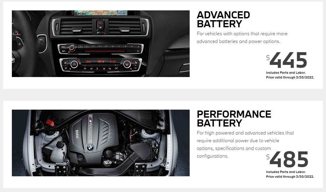 BMW battery replacement cost