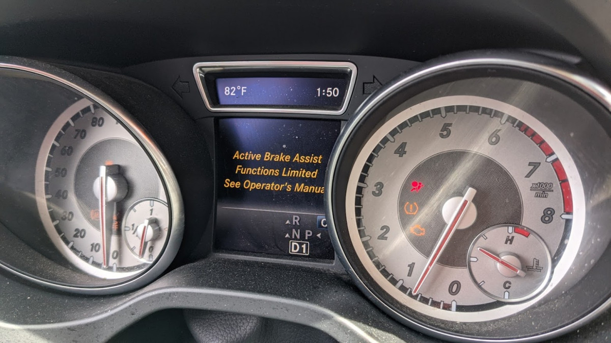 Mercedes active brake assist functions limited