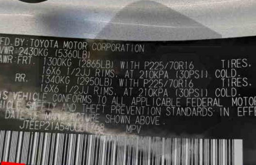Find Toyota Paint Color Code