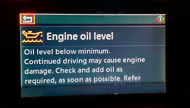BMW Engine Oil Level Low Below Minimum Warning