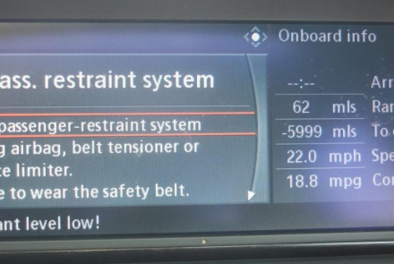 BMW Airbag Restraint System Malfunction