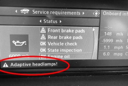 BMW Adaptive Headlight Malfunction