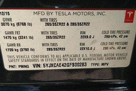 Tesla VIN Number Location