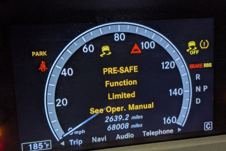 Mercedes-Benz Pre-Safe Functions Limited