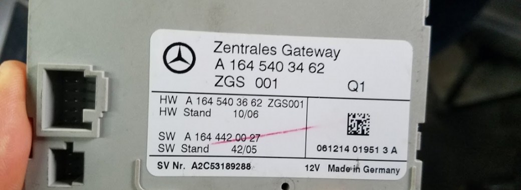 Mercedes-Benz Central Gateway Control Module Failure